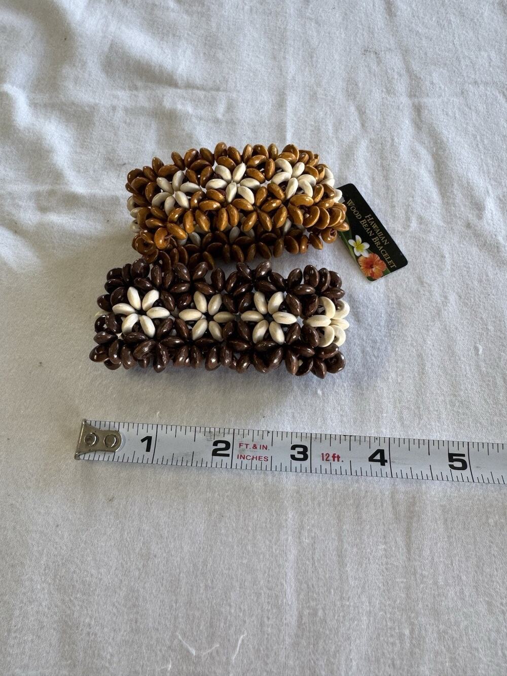 Lot Of 2 BRACELETS - WOOD BEAN